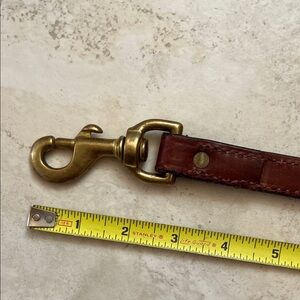 Leather 15” Dog Leash with Brass Snap Hook - Brown